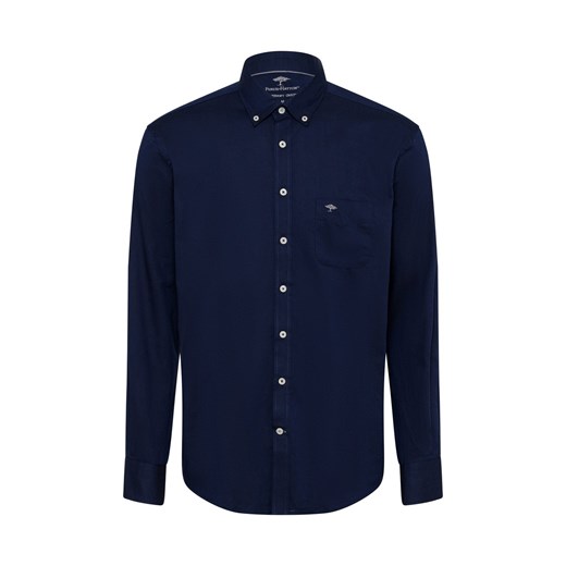 Fynch-Hatton Koszula męska Mężczyźni Regular Fit Bawełna granatowy jednolity ze sklepu vangraaf w kategorii Koszule męskie - zdjęcie 174817148