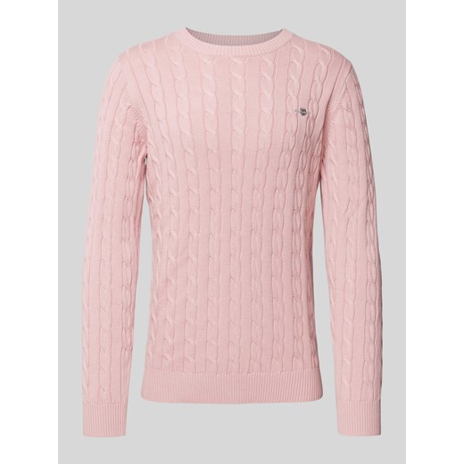 Sweter z dzianiny z okrągłym dekoltem ze sklepu Peek&Cloppenburg  w kategorii Swetry męskie - zdjęcie 174817517