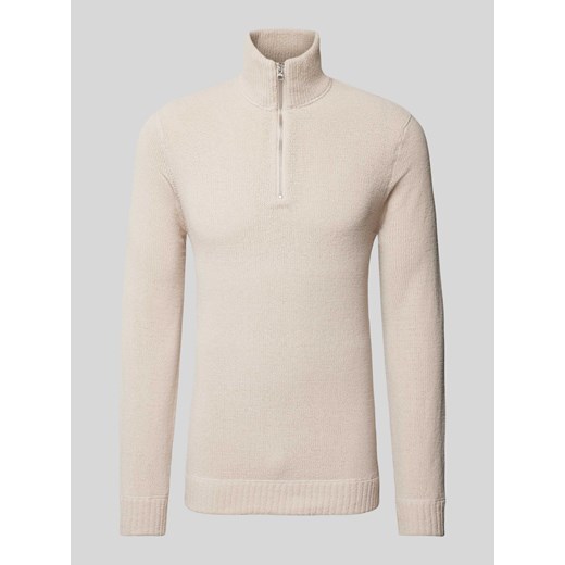 Sweter z dzianiny ze stójką model ‘ETHAN’ ze sklepu Peek&Cloppenburg  w kategorii Swetry męskie - zdjęcie 174817699