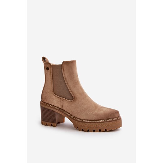 Botki Ps1 z zamkiem zamszowe 