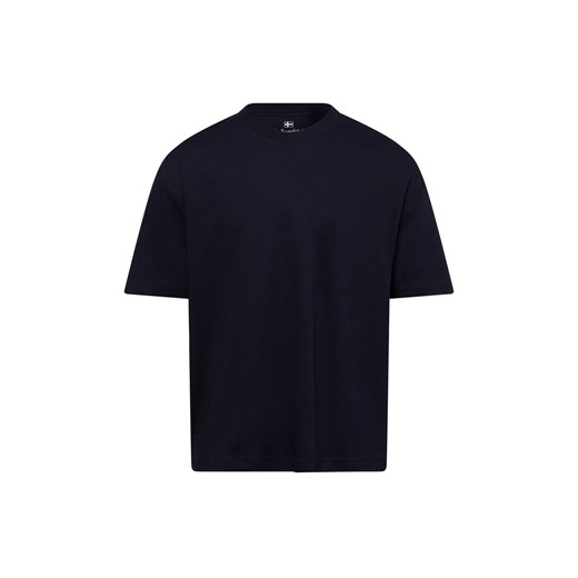 Nils Sundström Koszulka męska Mężczyźni Bawełna granatowy jednolity ze sklepu vangraaf w kategorii T-shirty męskie - zdjęcie 174819996