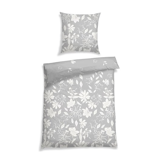Schiesser Komplet pościeli renforcé &quot;Fleur&quot; w kolorze szarym Schiesser 155x220 cm promocja Limango Polska