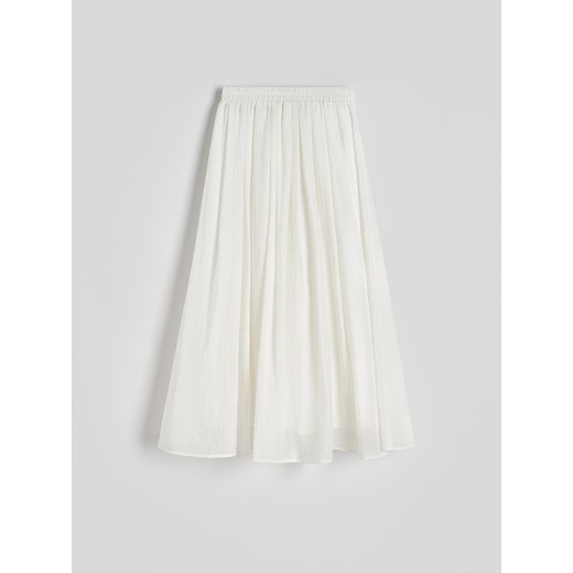 Reserved - Spódnica midi z wiskozy - złamana biel ze sklepu Reserved w kategorii Spódnice - zdjęcie 174823077