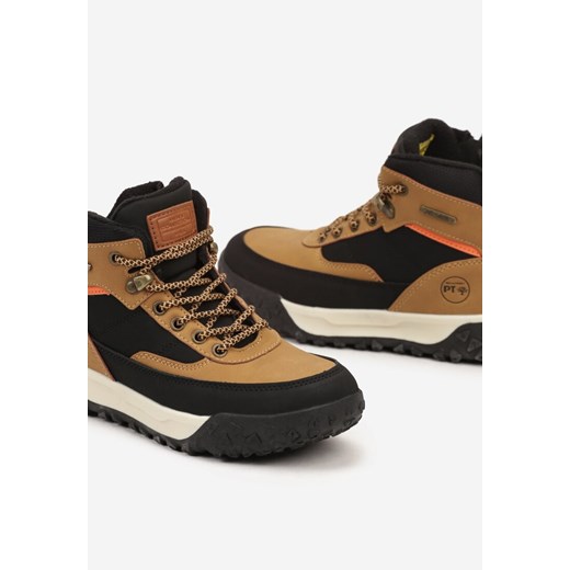 Buty zimowe dziecięce Born2be brązowe sznurowane 