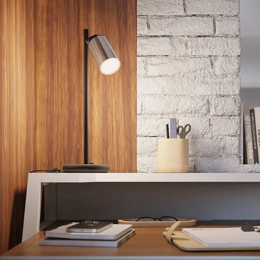 Lampka biurkowa z reflektorkiem czarny + chrom - A577-Wezo Lumes One Size Edinos.pl