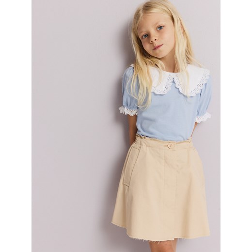 Reserved - Bluzka z kołnierzykiem - jasnoniebieski Reserved 122 (6-7 lat) Reserved