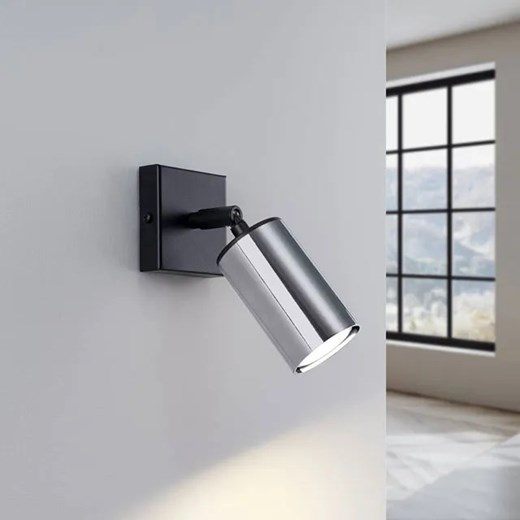 Kinkiet reflektor tuba czarny + chrom - A576-Wezo Lumes One Size Edinos.pl