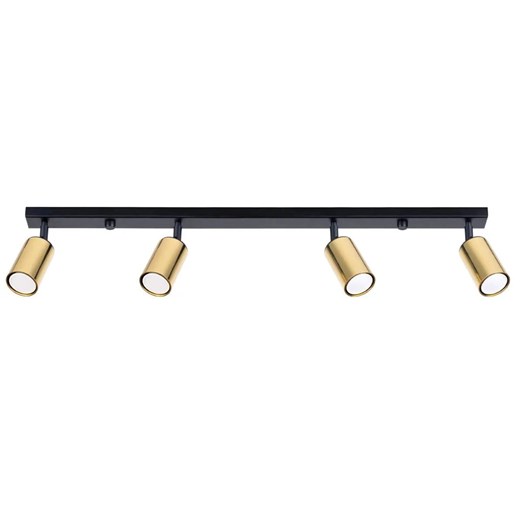 Lampa sufitowa punktowa na listwie czarny + złoty - A574 S2-T48 ze sklepu Edinos.pl w kategorii Lampy podłogowe - zdjęcie 174833356