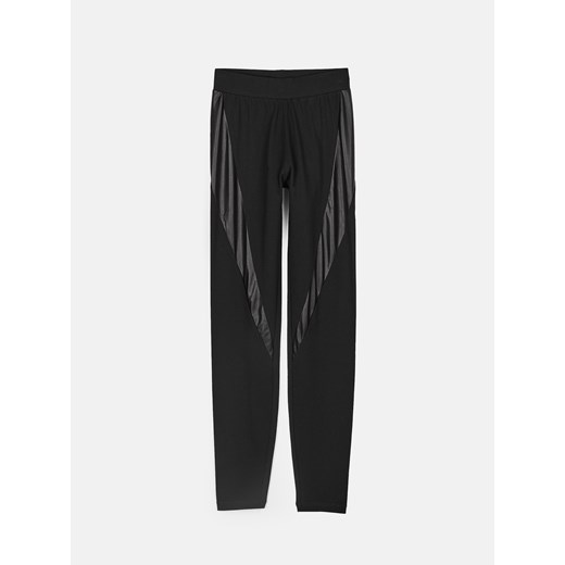 GATE Legginsy ze skórzanymi panelami 34 ze sklepu gateshop w kategorii Spodnie damskie - zdjęcie 174836397
