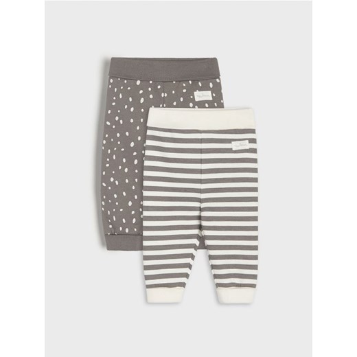 Sinsay - Spodnie niemowlęce 2 pack - kremowy ze sklepu Sinsay w kategorii Odzież dla niemowląt - zdjęcie 174837729