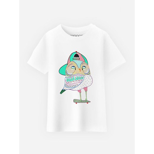 WOOOP Koszulka &quot;Awesome Owl&quot; w kolorze białym ze sklepu Limango Polska w kategorii T-shirty chłopięce - zdjęcie 174838339