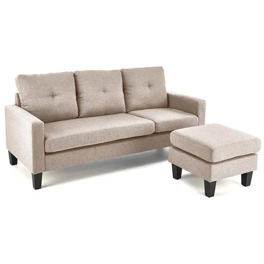 Beżowa sofa wypoczynkowa z podnóżkiem - Tuberosa ze sklepu Edinos.pl w kategorii Sofy i kanapy - zdjęcie 174838829