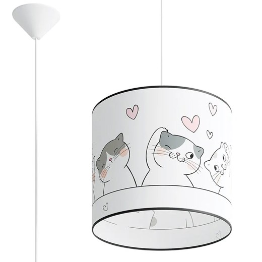 Dziecięca lampa wisząca z motywem kotków - 3X grafit połysk A584 L1-R03 ze sklepu Edinos.pl w kategorii Lampy dziecięce - zdjęcie 174838986