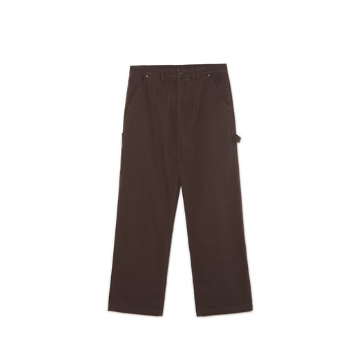 Cropp - Brązowe spodnie wide leg - brązowy ze sklepu Cropp w kategorii Spodnie męskie - zdjęcie 174842815