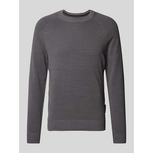 Sweter z dzianiny z prążkowanymi wykończeniami ze sklepu Peek&Cloppenburg  w kategorii Swetry męskie - zdjęcie 174843446