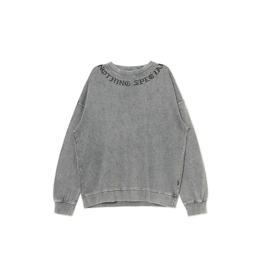 Cropp - Bluza z efektem sprania i napisem - jasny szary ze sklepu Cropp w kategorii Bluzy męskie - zdjęcie 174843496