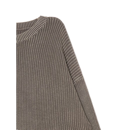 Cropp - Beżowy sweter z prążkowanej dzianiny - beżowy ze sklepu Cropp w kategorii Swetry męskie - zdjęcie 174843619