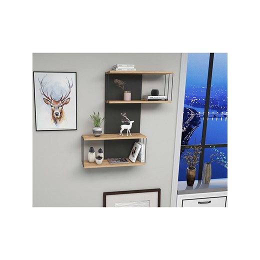 Scandinavia Concept Regał ścienny w kolorze czarno-brązowym - 65 x 96 x 19 cm Scandinavia Concept onesize wyprzedaż Limango Polska