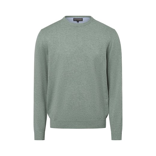 Finshley & Harding Sweter z dodatkiem kaszmiru Mężczyźni drobna dzianina seledynowy jednolity ze sklepu vangraaf w kategorii Swetry męskie - zdjęcie 174850299