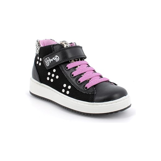Primigi Skórzane sneakersy w kolorze czarno-jasnoróżowym ze sklepu Limango Polska w kategorii Buty sportowe dziecięce - zdjęcie 174853426
