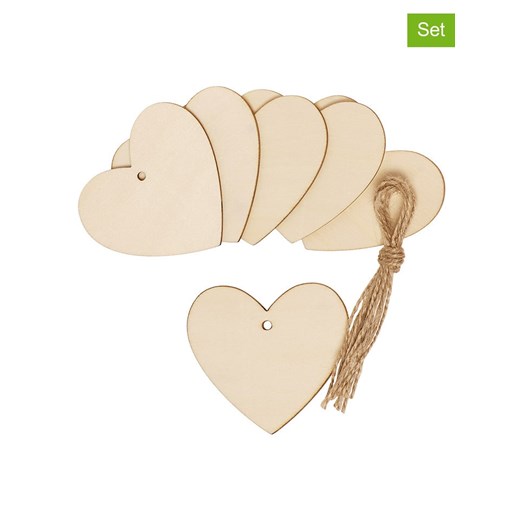 SUNNYSUE Drewniane zawieszki (6 szt.) &quot;Serce&quot; - wys. 6,6 x 6,3 cm - 3+ ze sklepu Limango Polska w kategorii Zabawki - zdjęcie 174853936