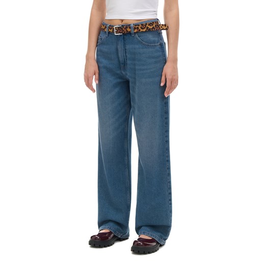 Cropp - Ciemnoniebieskie jeansy baggy - granatowy Cropp 42 Cropp