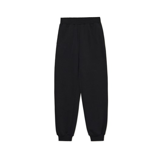 Cropp - Czarne dresowe joggery z nadrukiem - czarny Cropp XL Cropp