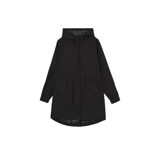 Cropp - Czarna parka z kapturem - czarny ze sklepu Cropp w kategorii Parki damskie - zdjęcie 174856606
