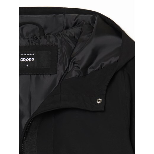 Cropp - Czarna parka z kapturem - czarny Cropp XL Cropp