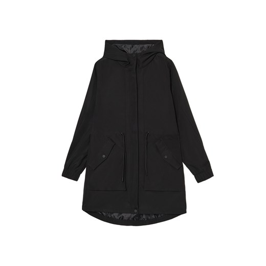 Cropp - Czarna parka z kapturem - czarny Cropp XL Cropp
