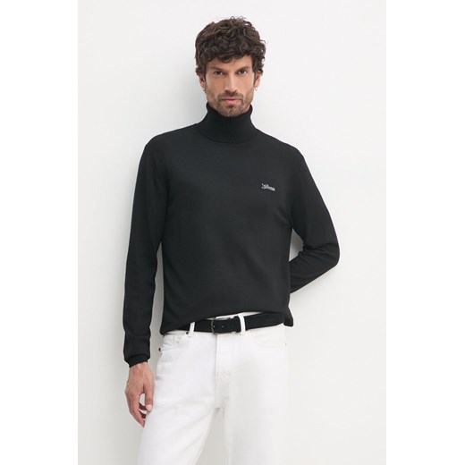 Guess sweter z domieszką wełny EBENEZER męski kolor czarny lekki z golferm M4BR05.Z3H82 ze sklepu ANSWEAR.com w kategorii Swetry męskie - zdjęcie 174859007