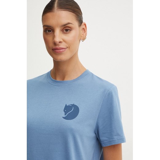 Fjallraven t-shirt sportowy Fox Boxy Logo kolor niebieski F87153.543 ze sklepu ANSWEAR.com w kategorii Bluzki damskie - zdjęcie 174859099