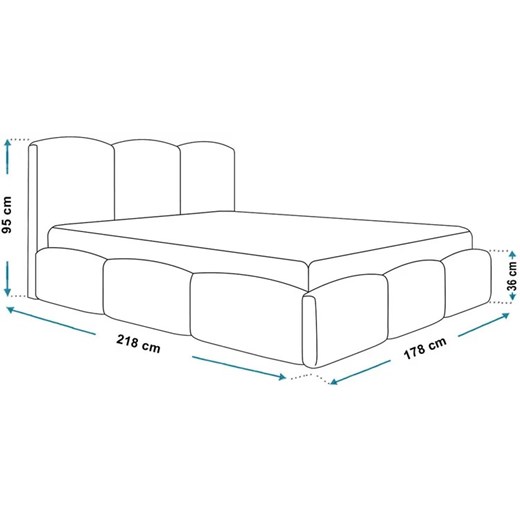 Łóżko z zagłówkiem i metalowym stelażem 160x200 Nifea 4X - 36 kolorów Elior One Size Edinos.pl