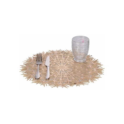 Villa d´Este Podkładki stołowe (6 szt.) w kolorze złotym - Ø 38 cm Villa D´este onesize okazyjna cena Limango Polska