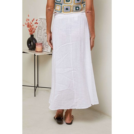 Le Monde du Lin Lniana spódnica w kolorze białym Le Monde Du Lin 38/40 wyprzedaż Limango Polska