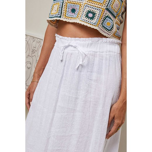 Le Monde du Lin Lniana spódnica w kolorze białym Le Monde Du Lin 38/40 wyprzedaż Limango Polska