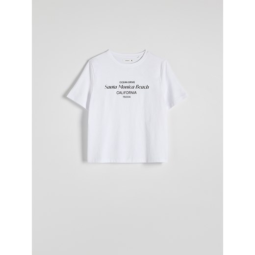 Reserved - T-shirt z nadrukiem - biały Reserved M Reserved