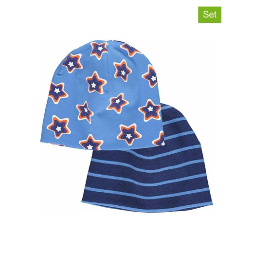 Fred´s World by GREEN COTTON Czapki beanie (2 szt.) &quot;Star&quot; w kolorze błękitno-granatowym ze sklepu Limango Polska w kategorii Czapki dziecięce - zdjęcie 174870895