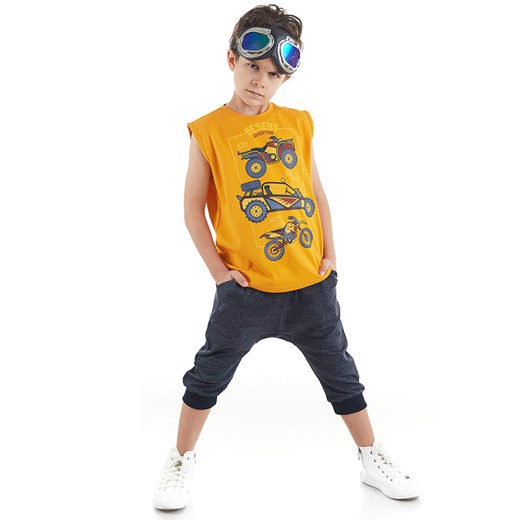 Denokids 2-częściowy zestaw &quot;Race Team&quot; w kolorze żółto-szarym ze sklepu Limango Polska w kategorii T-shirty chłopięce - zdjęcie 174874245