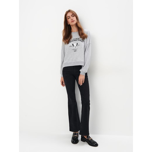 Bluza damska Mohito z napisami szara 