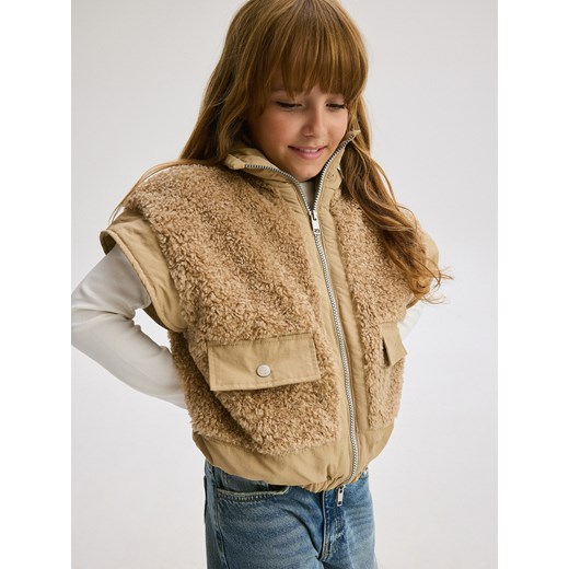 Reserved - Kurtka z odpinanymi rękawami - beżowy Reserved 128 (7-8 lat) Reserved