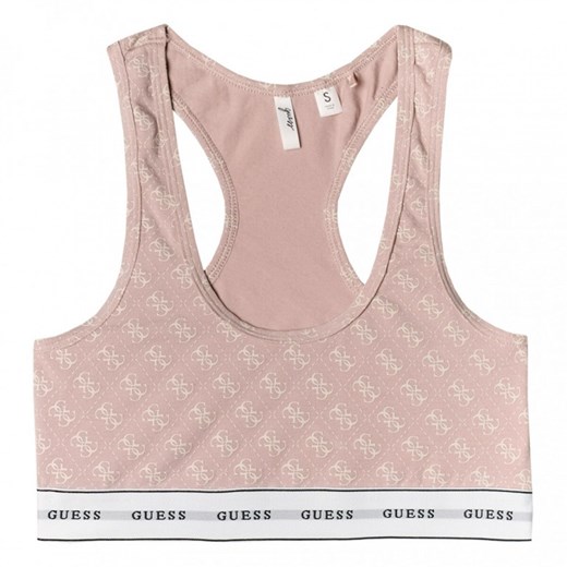Damski biustonosz Guess Carrie Bralette - różowy ze sklepu Sportstylestory.com w kategorii Biustonosze - zdjęcie 174877935