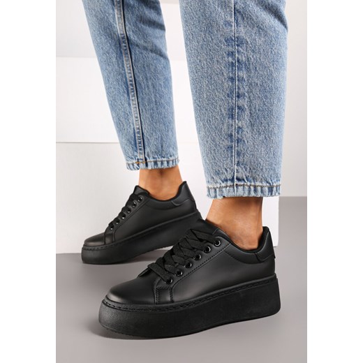 Czarne Casualowe Sneakersy na Grubej Podeszwie Tiadonia ze sklepu born2be.pl w kategorii Buty sportowe damskie - zdjęcie 174878968