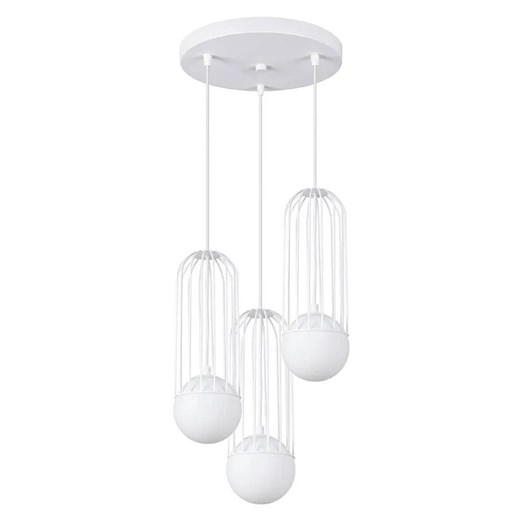 Biała lampa wisząca z 3 drucianymi zwisami - A608-Inca Lumes One Size Edinos.pl