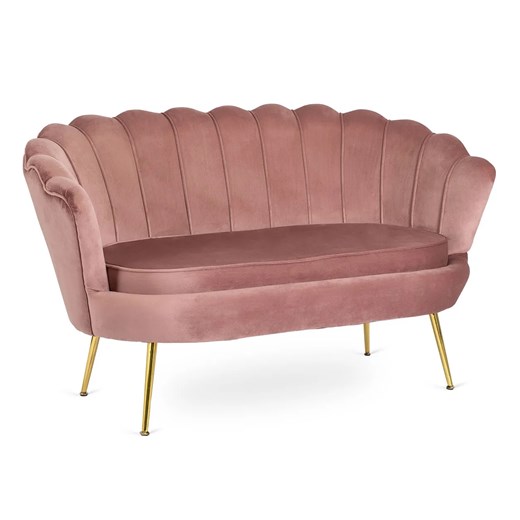 Różowa sofa muszelka na złotych nogach - Deos ze sklepu Edinos.pl w kategorii Sofy i kanapy - zdjęcie 174880625