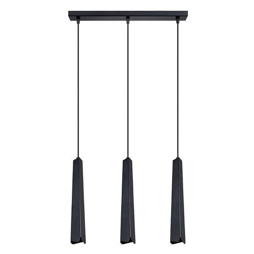Czarna potrójna lampa wisząca z metalowymi kloszami - A611-Zana Lumes One Size Edinos.pl