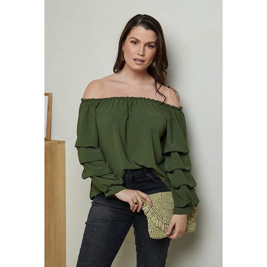 Curvy Lady Bluzka w kolorze khaki Curvy Lady 40/42 okazja Limango Polska