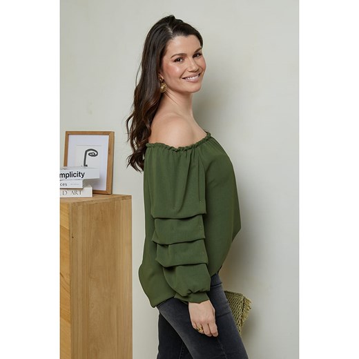 Curvy Lady Bluzka w kolorze khaki Curvy Lady 44/46 wyprzedaż Limango Polska