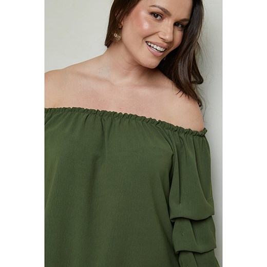 Curvy Lady Bluzka w kolorze khaki Curvy Lady 40/42 okazyjna cena Limango Polska