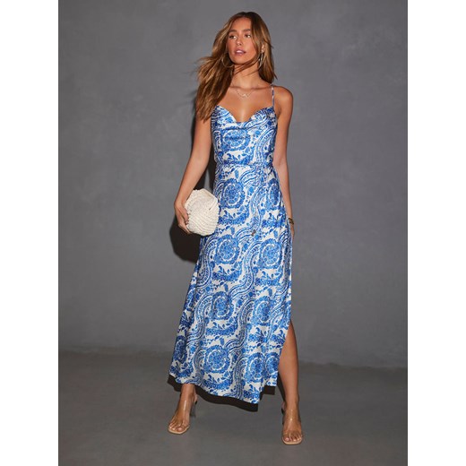 LA Angels Sukienka w kolorze niebiesko-kremowym La Angels XL Limango Polska wyprzedaż